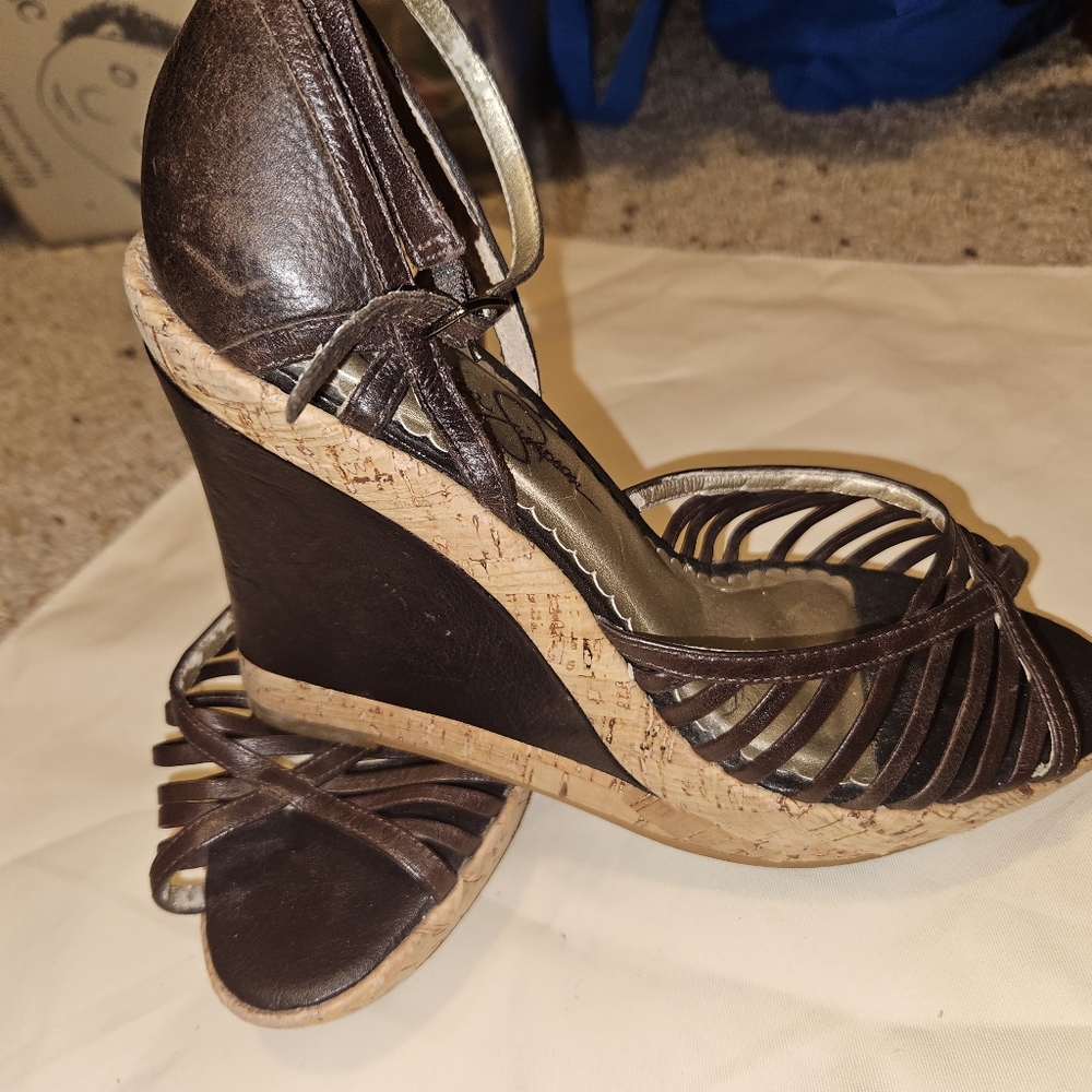 Jessica Simpson rare brown wedges,  sz8.5